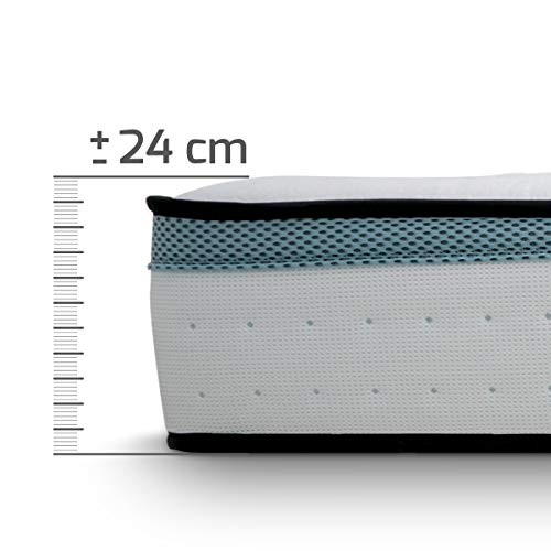 Duérmete Online Colchón Viscoelástico Bio MAX con Viscogel | Firme y Confortable | Anti-ácaros e Hipoalergénico, 150 x 190 Duérmete Online Colchón Viscoelástico Bio MAX con Viscogel | Firme y Confortable | Anti-ácaros e Hipoalergénico, 150 x 190