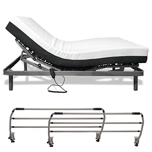 Duérmete Online Somier Articulado Reforzado 5 Planos + Colchón Artimat Plus + Juego Barandillas Metálicas Abatibles, Haya, 90x190 Duérmete Online Somier Articulado Reforzado 5 Planos + Colchón Artimat Plus + Juego Barandillas Metálicas Abatibles, Haya, 90x190