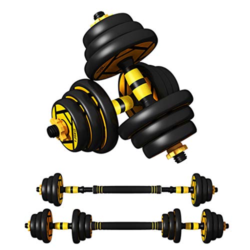 Dumbbells Juego de Mancuernas de Pesas Ajustables, Juego de Pesas de Pesas Libres de Hierro Fundido 3 en 1 con Varilla de conexión para Entrenamiento de Ejercicios en el hogar, Gimnasio y Oficina