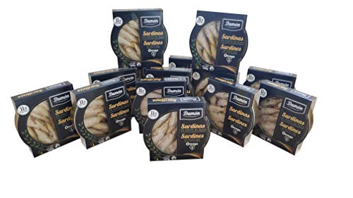 Dumon - 14 Unidades de 120 gr de Conserva de Sardina en Aceite de Oliva, Exclusivo Formato Transparente con Abre Fácil, Conserva de Pescado en Lata Alto Contenido en Proteínas y Omega 3 Dumon - 14 Unidades de 120 gr de Conserva de Sardina en Aceite de Oliva, Exclusivo Formato Transparente con Abre Fácil, Conserva de Pescado en Lata Alto Contenido en Proteínas y Omega 3