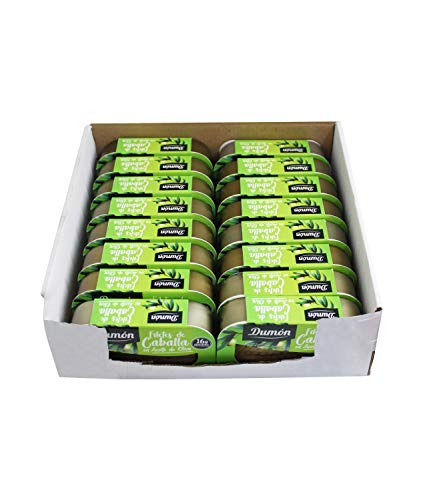 Dumón - 16 unidades de 115 gr de Filetes de Caballa en Aceite de Oliva, Exclusivo Formato Transparente, Abre Fácil, Conservas de Pescado en lata Alto en Proteínas y Omega 3 Dumón - 16 unidades de 115 gr de Filetes de Caballa en Aceite de Oliva, Exclusivo Formato Transparente, Abre Fácil, Conservas de Pescado en lata Alto en Proteínas y Omega 3