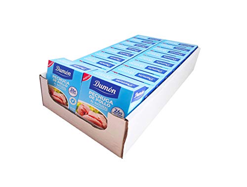 Dumón - 18 Unidades de 160 gr de Conservas de Pechugas de Pollo en su Propio Jugo o Agua. Alimento Enlatado Alto en Proteínas, 26 gr cada 100 gr de Pollo Natural. Abre Fácil. Dumón - 18 Unidades de 160 gr de Conservas de Pechugas de Pollo en su Propio Jugo o Agua. Alimento Enlatado Alto en Proteínas, 26 gr cada 100 gr de Pollo Natural. Abre Fácil.