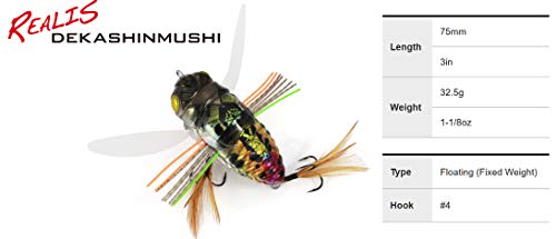 DUO Realis Grande A DekaShinmushi - Señuelo flotante para cicada (7,5 cm, 32,5 g), ACC3204 Aburazemi.