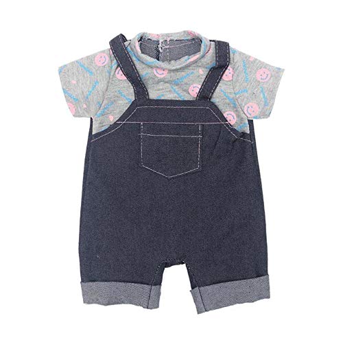 DUORUI Ropa de MuƱeca Vestido Jeans Mono con Camiseta para MuƱeca New Born Baby de 18 Pulgadas DUORUI Ropa de MuƱeca Vestido Jeans Mono con Camiseta para MuƱeca New Born Baby de 18 Pulgadas