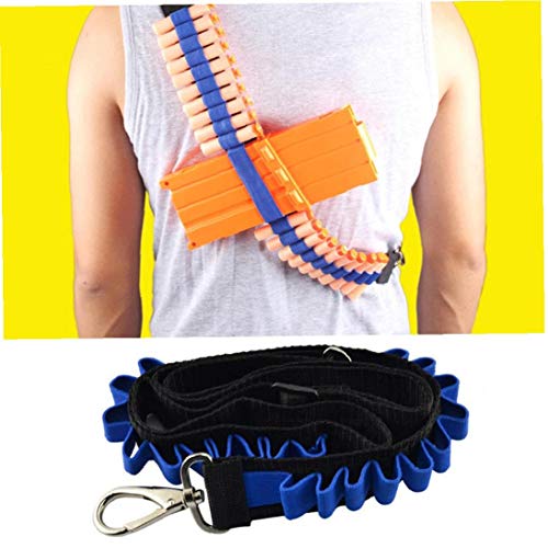 Durable 20 Rondas Bandolera Juguete Bala Ajustable Correa De Hombro Portátil Titular De Almacenamiento De Munición Dardos Para Juego (Y Azul) Durable 20 Rondas Bandolera Juguete Bala Ajustable Correa De Hombro Portátil Titular De Almacenamiento De Munición Dardos Para Juego (Y Azul)