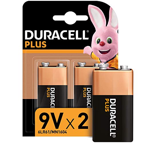 Duracell 6LR61 MX1604 - Plus 9V, Pilas Alcalinas, Paquete de 2, 1.5 Voltios Duracell 6LR61 MX1604 - Plus 9V, Pilas Alcalinas, Paquete de 2, 1.5 Voltios