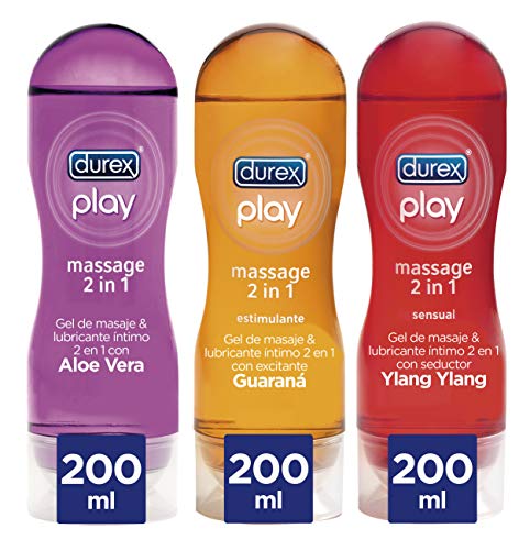 Durex Lubricantes Massage Pack 3 Unidades Aloe Vera + Estimulante + Sensual