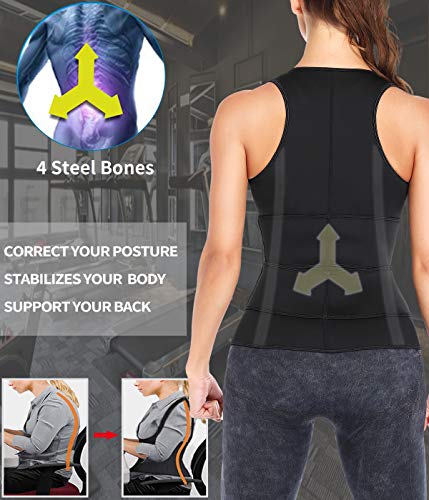 DUROFIT Chaleco Deportivo Fajas Reductoras Adelgazantes Mujer Sauna Neopreno Camiseta Neopreno de Sudoración Compresion con Cinturones Dobles Negro XL DUROFIT Chaleco Deportivo Fajas Reductoras Adelgazantes Mujer Sauna Neopreno Camiseta Neopreno de Sudoración Compresion con Cinturones Dobles Negro XL