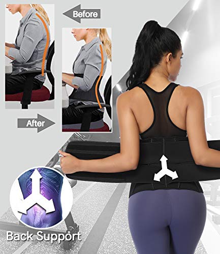 DUROFIT Fajas Reductoras de Cintura Entrenador de Cintura Waist Trainer Corset Adelgazante de Cintura Mujer Pérdida de Peso para Deporte Fitness con Gancho (XS, Negro)