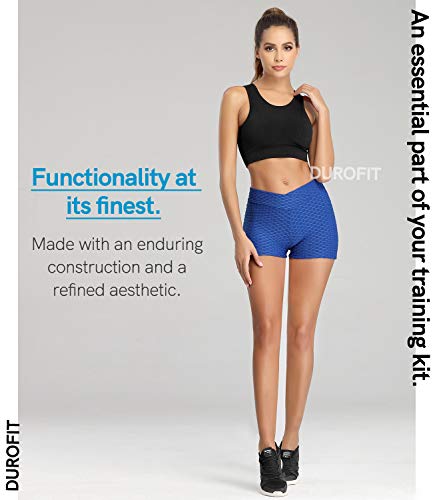 DUROFIT Pantalones Cortos Deportivos Mujer Yoga Pantalones Deportivos Pantalón de Elásticos Short Pants Pantalones Cortos de Yoga para Mujer Cintura Alta Fitness M Azul DUROFIT Pantalones Cortos Deportivos Mujer Yoga Pantalones Deportivos Pantalón de Elásticos Short Pants Pantalones Cortos de Yoga para Mujer Cintura Alta Fitness M Azul