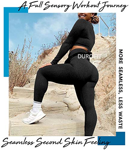 DUROFIT Pantalones Deportivos Leggings Y Medias Deportivas Pantalones De Yoga Pantalones De Fitness Mallas De Deporte De Mujer Negro M