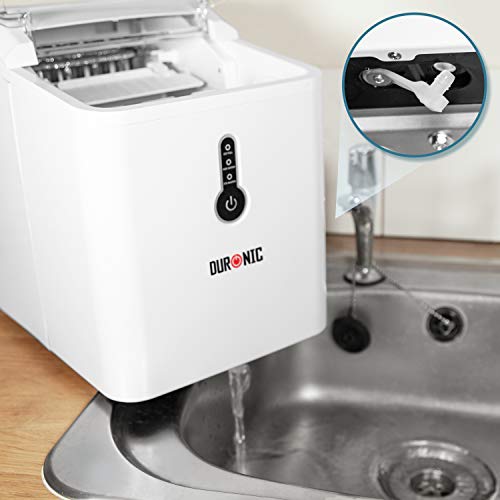 Duronic IM120 Máquina para hacer hielos caseros – Hace 12Kg de hielo en 24h – Depósito de 1.5L y cubitera de 600g – 9 hielos en 7 minutos – Ideal para bebidas frescas