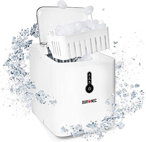 Duronic IM120 Máquina para hacer hielos caseros – Hace 12Kg de hielo en 24h – Depósito de 1.5L y cubitera de 600g – 9 hielos en 7 minutos – Ideal para bebidas frescas