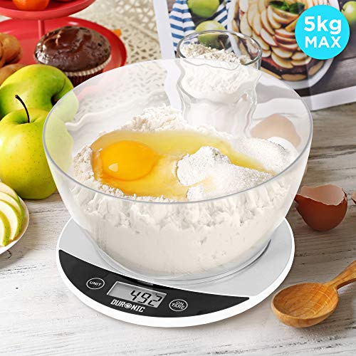 Duronic KS3000 Báscula de cocina digital de 18 cm diametro – Pantalla LDC con lectura de dígitos fácil – Peso máximo 5 kg – Bol de 1.5l – Función tara – Mide en gr, lb, oz y ml - Color negro Duronic KS3000 Báscula de cocina digital de 18 cm diametro – Pantalla LDC con lectura de dígitos fácil – Peso máximo 5 kg – Bol de 1.5l – Función tara – Mide en gr, lb, oz y ml - Color negro
