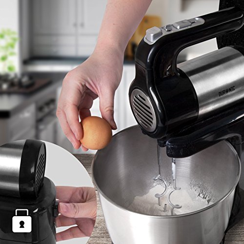 Duronic SM3 Batidora Amasadora con Movimiento Orbital y Bol de 4L Repostería 300 W con 5 Velocidades y Función Turbo 2 Varillas para Batir y Amasar Panadería Duronic SM3 Batidora Amasadora con Movimiento Orbital y Bol de 4L Repostería 300 W con 5 Velocidades y Función Turbo 2 Varillas para Batir y Amasar Panadería