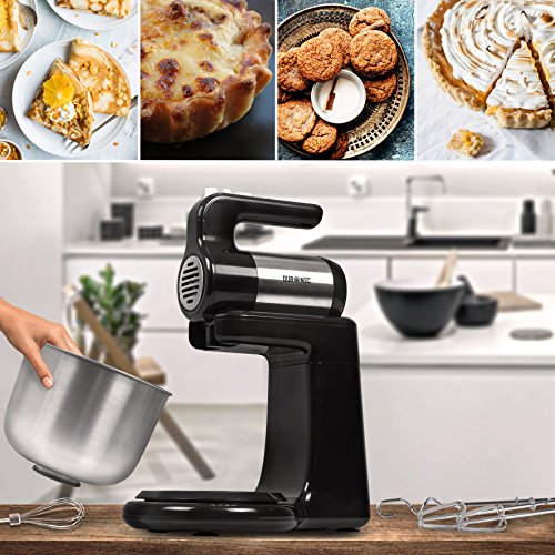 Duronic SM3 Batidora Amasadora con Movimiento Orbital y Bol de 4L Repostería 300 W con 5 Velocidades y Función Turbo 2 Varillas para Batir y Amasar Panadería Duronic SM3 Batidora Amasadora con Movimiento Orbital y Bol de 4L Repostería 300 W con 5 Velocidades y Función Turbo 2 Varillas para Batir y Amasar Panadería