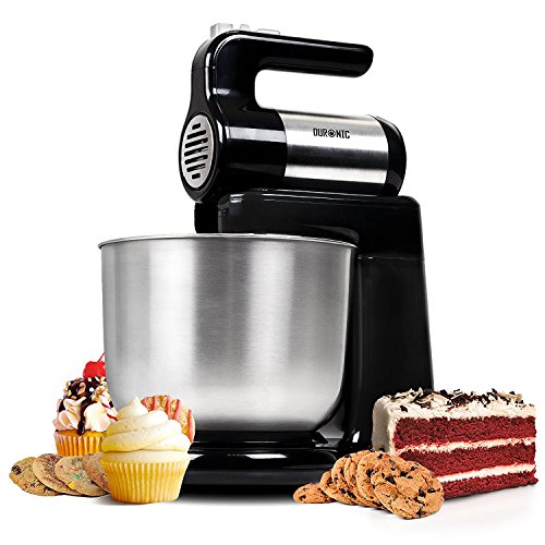 Duronic SM3 Batidora Amasadora con Movimiento Orbital y Bol de 4L Repostería 300 W con 5 Velocidades y Función Turbo 2 Varillas para Batir y Amasar Panadería Duronic SM3 Batidora Amasadora con Movimiento Orbital y Bol de 4L Repostería 300 W con 5 Velocidades y Función Turbo 2 Varillas para Batir y Amasar Panadería