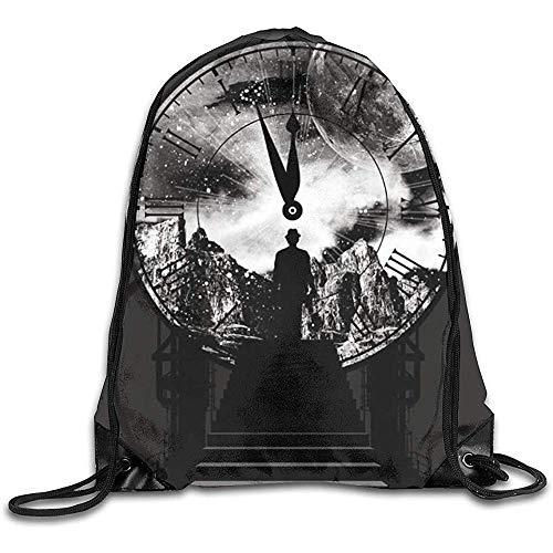 Dusk Fort Mochilas con Cordón Tick Tock Viaje En El Tiempo Saludo De La Luna Oscura Mochila con Cordón Básica Mochila para Gimnasio Bolsa De Viaje Escolar para Hombres Y Mujeres Dusk Fort Mochilas con Cordón Tick Tock Viaje En El Tiempo Saludo De La Luna Oscura Mochila con Cordón Básica Mochila para Gimnasio Bolsa De Viaje Escolar para Hombres Y Mujeres