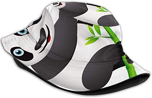 DUTRIX Lindo Panda Climb Bamboo Print Bucket Hat Pescador Pesca Gorra para el Sol para Mujeres Viajes