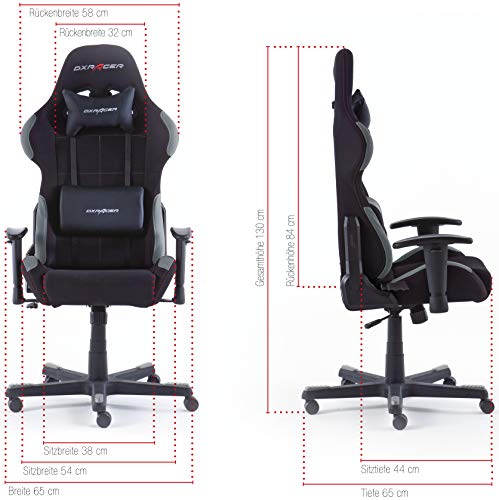 DX Racer 5 Robas Lund - Silla de Escritorio/Oficina/Gaming, con Ruedas, Altura Ajustable, Tapizada, Reposabrazos, Madera, color Negro/Gris, 74 x 52 x 123-132 cm DX Racer 5 Robas Lund - Silla de Escritorio/Oficina/Gaming, con Ruedas, Altura Ajustable, Tapizada, Reposabrazos, Madera, color Negro/Gris, 74 x 52 x 123-132 cm
