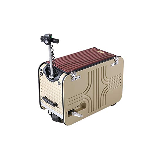 DXFK.AM Scooter Eléctrico de Maleta, Tripulado Portátil Viaje Llevar Equipaje para Viajar Caja de Almacenamiento Batería Desmontable,Oro,28 DXFK.AM Scooter Eléctrico de Maleta, Tripulado Portátil Viaje Llevar Equipaje para Viajar Caja de Almacenamiento Batería Desmontable,Oro,28