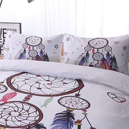 DXSX Funda Nórdica Juego de Cama Funda de Edredón Microfibra Funda de Almohada Tema Atrapasueños Ropa de Cama Dreamcatcher Decoración (150×220cm (para Cama de 90)) DXSX Funda Nórdica Juego de Cama Funda de Edredón Microfibra Funda de Almohada Tema Atrapasueños Ropa de Cama Dreamcatcher Decoración (150×220cm (para Cama de 90))
