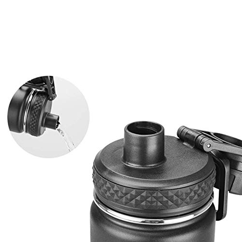 DXYSS Taza Termica con Tapa Botella de Agua de Acero Inoxidable, de Doble Pared con Aislamiento en vacío, Perfecta for Viajar con Fugas Boquilla Tapa de la Prueba, de Gran Capacidad-Negro DXYSS Taza Termica con Tapa Botella de Agua de Acero Inoxidable, de Doble Pared con Aislamiento en vacío, Perfecta for Viajar con Fugas Boquilla Tapa de la Prueba, de Gran Capacidad-Negro