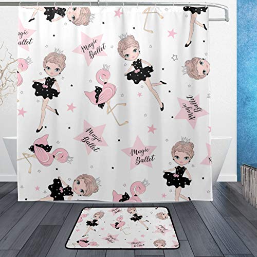DYCBNESS Cortina de Ducha Suelo Alfombra combinación para baño,Lindo Bebé Hermosa Balerina Chica Bailarina,Nuevo patrón Personalizado Personalizado Super Largo 180 * 180cm DYCBNESS Cortina de Ducha Suelo Alfombra combinación para baño,Lindo Bebé Hermosa Balerina Chica Bailarina,Nuevo patrón Personalizado Personalizado Super Largo 180 * 180cm