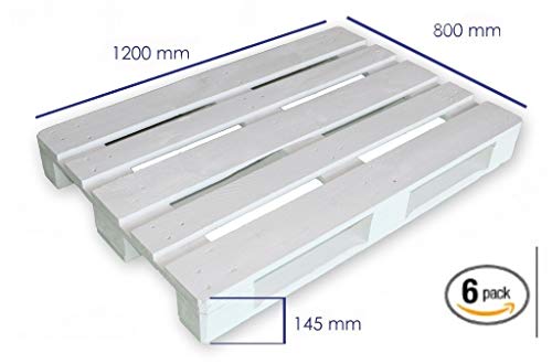 Dydaya 6 Palets Europeos Blancos de 80x120 de Madera Lijados y Pintados de Blanco para Muebles de Palets - Venta de Palets (Blanco, 6) Dydaya 6 Palets Europeos Blancos de 80x120 de Madera Lijados y Pintados de Blanco para Muebles de Palets - Venta de Palets (Blanco, 6)