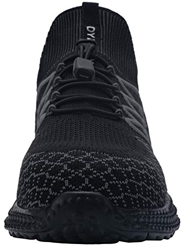 DYKHMILY Zapatillas de Seguridad Hombre Impermeable Zapatos de Seguridad con Punta de Acero Ligeras Transpirable Botas de Seguridad (Negro Relámpago,43.5 EU)