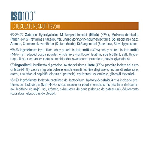 Dymatize ISO 100 Chocolate Peanut 900g - Hidrolizado de Proteína de Suero Whey + Aislado en Polvo