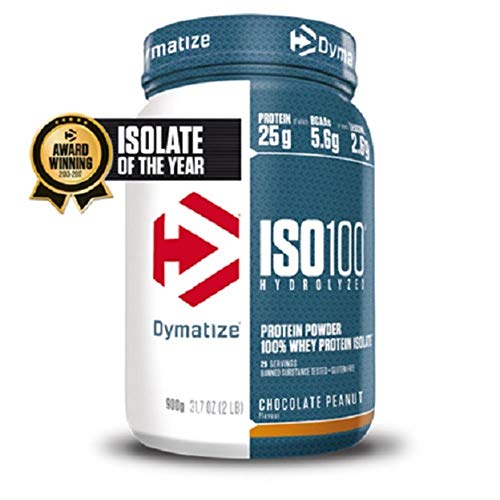 Dymatize ISO 100 Chocolate Peanut 900g - Hidrolizado de Proteína de Suero Whey + Aislado en Polvo