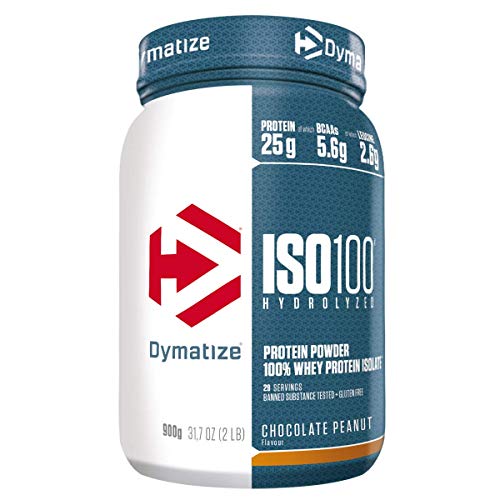 Dymatize ISO 100 Chocolate Peanut 900g - Hidrolizado de Proteína de Suero Whey + Aislado en Polvo