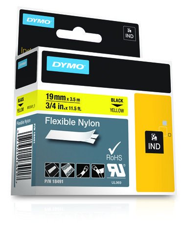 DYMO 19mm Flexible Nylon Tape - Cintas para impresoras de etiquetas (D1, Nylon, Bélgica, Caja)