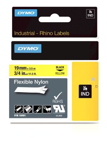 DYMO 19mm Flexible Nylon Tape - Cintas para impresoras de etiquetas (D1, Nylon, Bélgica, Caja)