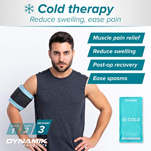 Dynamik Products - Ice Pack con Compresa de Gel Frío y Calor y Venda de Compresión - Multiuso con Bolsa Reutilizable contra el Dolor - Termoterapia