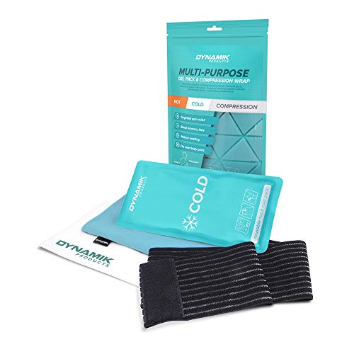 Dynamik Products - Ice Pack con Compresa de Gel Frío y Calor y Venda de Compresión - Multiuso con Bolsa Reutilizable contra el Dolor - Termoterapia