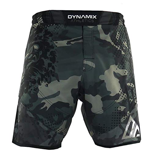 Dynamix Athletics Pantalones cortos de entrenamiento híbridos Predator Green Camo, ideales para artes marciales mixtas, Jiu Jitsu Crossfit, pantalones de artes marciales para hombre (S)