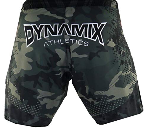 Dynamix Athletics Pantalones cortos de entrenamiento híbridos Predator Green Camo, ideales para artes marciales mixtas, Jiu Jitsu Crossfit, pantalones de artes marciales para hombre (S)