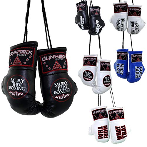 Dynamix Athletics V2 - Guantes de boxeo para coche, con espejo interior, 6 diseños geniales (Muay Thai – blanco)