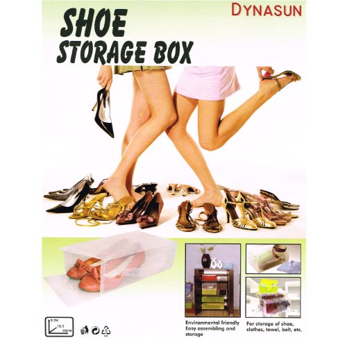DynaSun 15x PP368T Cajas de Almacenaje para Zapatos Apilable Plegable Contenedor Organizador Transparente para Hombres Damas y Señoras