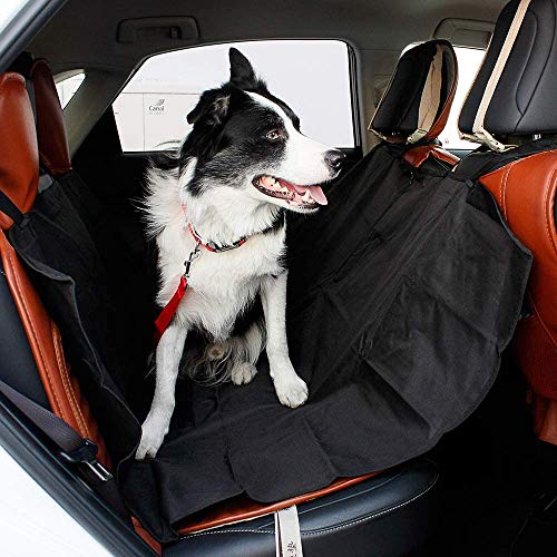 DZL- Cubierta de Asiento para Perros Protector Perro Coche Asiento Impermeable Protector Antideslizante,Protecctor para Perros Mascotas Viajes Seguridad 129 * 127cm (Marron)