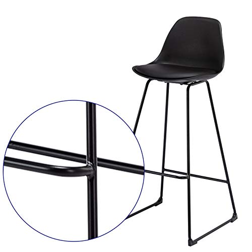 E-starain 2x Taburete de Bar Sillas Altas con Respaldo Silla acolchada tapizada en Piel sintética Taburete Alto Cocina con Patas de Metal Negro E-starain 2x Taburete de Bar Sillas Altas con Respaldo Silla acolchada tapizada en Piel sintética Taburete Alto Cocina con Patas de Metal Negro
