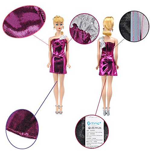 E-TING Lote 15 artículos = 5 Conjuntos Aleatorio Faldas Vestir Vestidos Ropa + 10 Pares de Zapatos para Muñecas Barbie Doll E-TING Lote 15 artículos = 5 Conjuntos Aleatorio Faldas Vestir Vestidos Ropa + 10 Pares de Zapatos para Muñecas Barbie Doll
