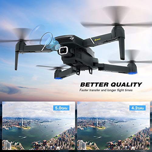 EACHINE E520S Drone con Camara HD Drone 4k Drone GPS Drones con Camaras Profesional 5G WiFi FPV App Distancia de FPV de 250 m Drone Durable de Vuelo (2 Baterías y Estuche)