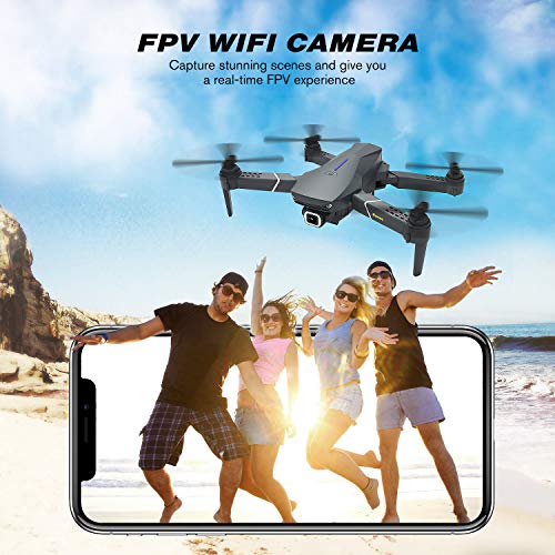 EACHINE E520S Drone con Camara HD Drone 4k Drone GPS Drones con Camaras Profesional 5G WiFi FPV App Distancia de FPV de 250 m Drone Durable de Vuelo (2 Baterías y Estuche)