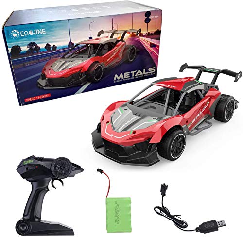 EACHINE EC06, 1:14 RC Coche Teledirigido Control Remoto Coches de Alta Velocidad 15 km/h 20 Minutos 2.4GHz 4WD RC Coche Teledirigido Juguete para Niños (Rojo)