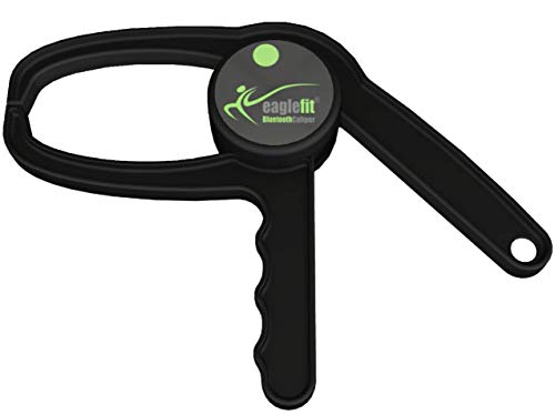 eaglefit Bluetooth Adipómetro, Plicómetro digital para medir la grasa corporal con aplicación, caliper medidor de grasa corporal en forma de pinza eaglefit Bluetooth Adipómetro, Plicómetro digital para medir la grasa corporal con aplicación, caliper medidor de grasa corporal en forma de pinza