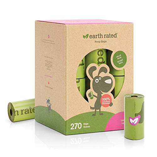 Earth Rated - Pack de bolsas para recoger excrementos de perro, Olor a Lavanda , 18 Rollos (270 unidades)