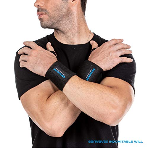 Earwaves ® - Muñequeras para Entrenamiento Funcional, Calistenia, Halterofilia, Weightlifting, Deadlifting, etc. Par de muñequeras Deportivas para Hombre y Mujer. 50cm